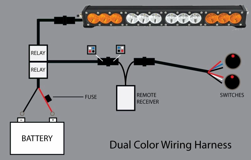 Dual Color LED Light Bar Wiring Diagram