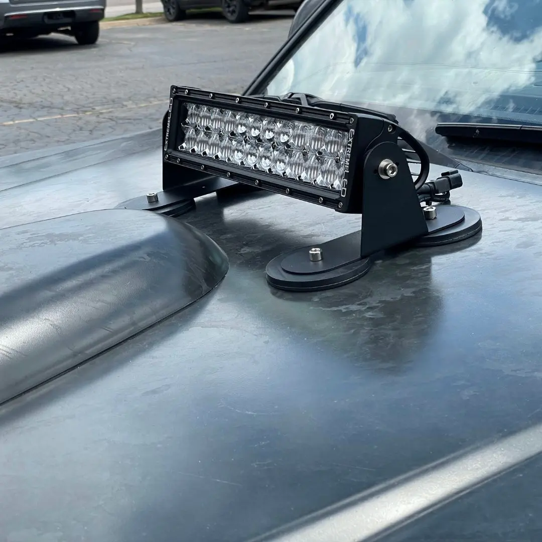 led light bar mounted on car
