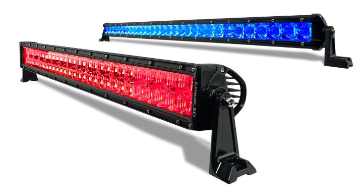 Extreme LED Quality Light Bars in red and blue